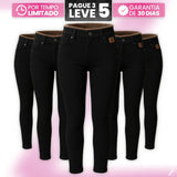 |Leve 5, Pague Só 3| Kit de Calças Femininas Skinny Liana de Cintura Alta em Veludo com Poliéster, Elastano & Spandex!