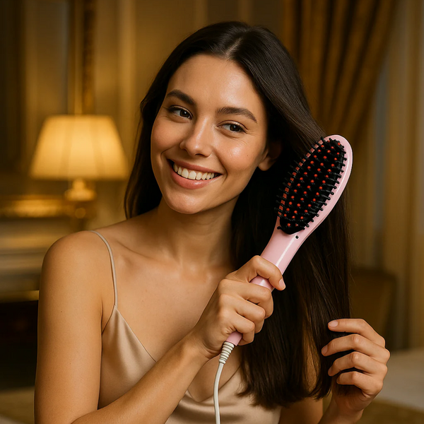 Escova Alisadora e Modeladora Elétrica Profissional 5 em 1 Bivolt 230°C