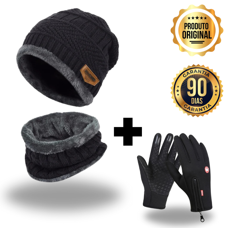 Kit Touca E Cachecol + LUVA IMPERMEÁVEL + (DESCONTO EXCLUSIVO)