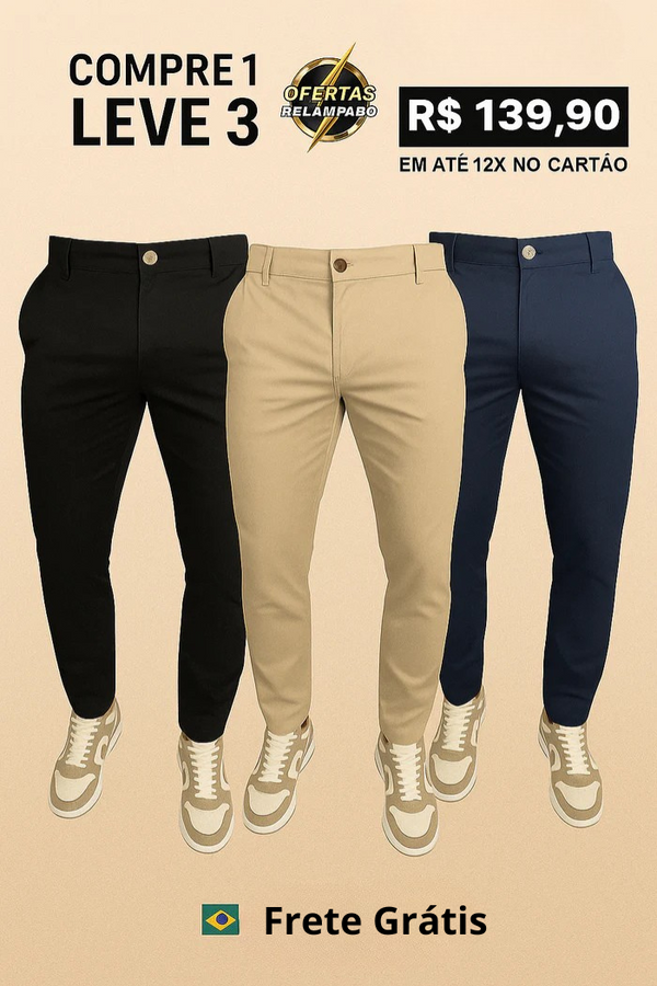 |COMPRE 1 LEVE 3| Calça Alfaiataria Mônaco com Ajuste.