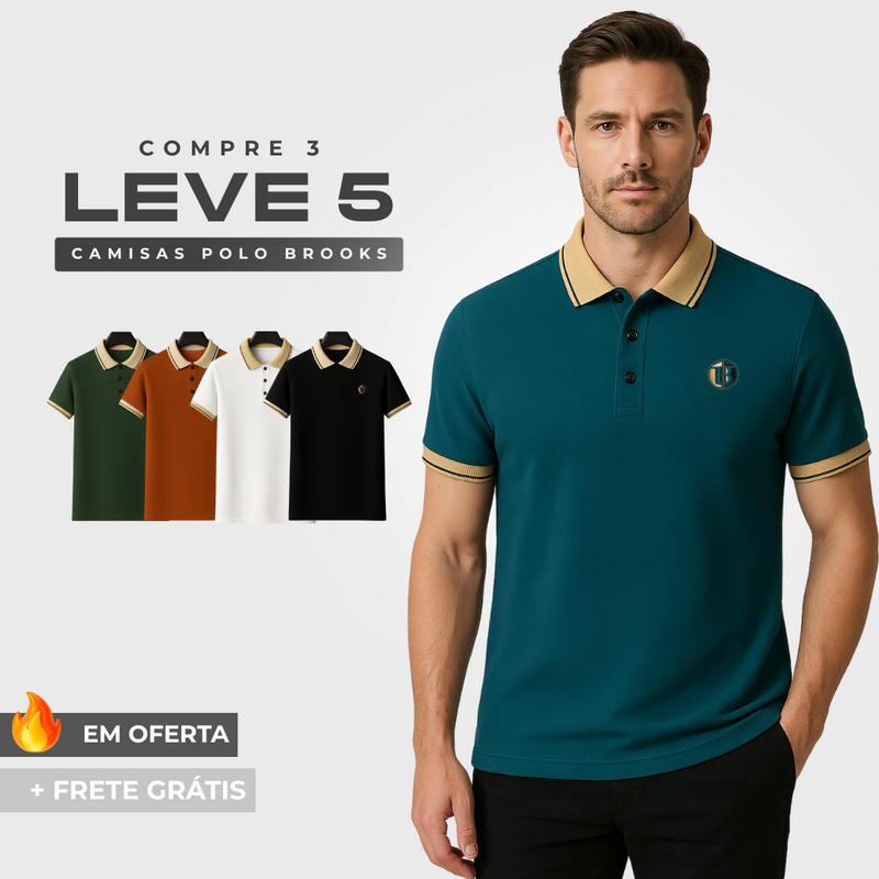 |Compre 3 Leve 5| - Camisa Polo Brooks em Tecido Ice Fresh