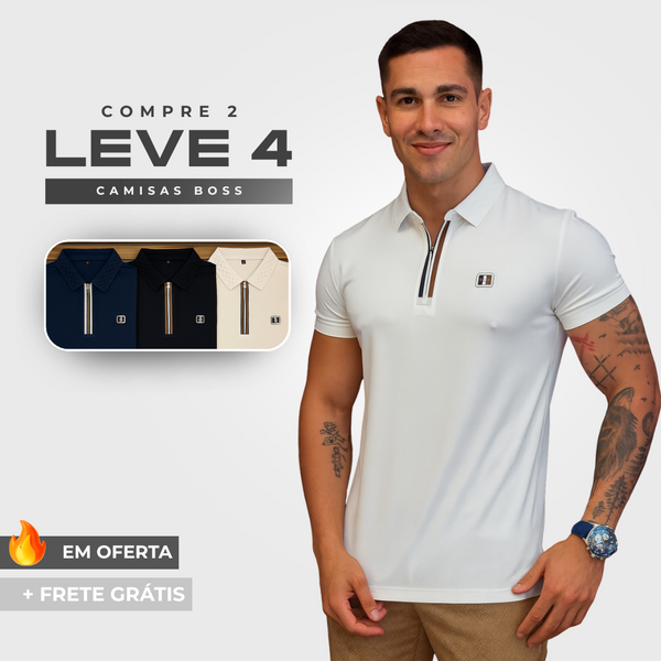 |Compre 2 Leve 4| - Camisas Polo BOSS Ziper!