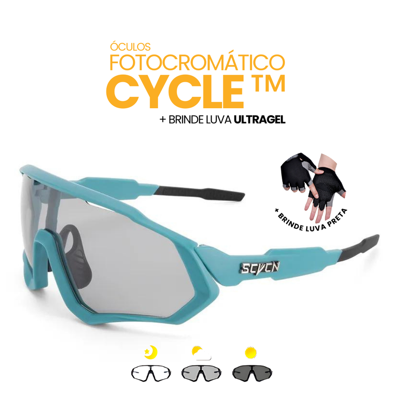 Óculos Fotocromático Cycle + BRINDE LUVA ULTRAGEL