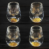 Copo Diamante Luxo com Fundo Duplo e Lascas Douradas para Baijiu, Licor, Cachaça, Tequila e Shots | Haustter
