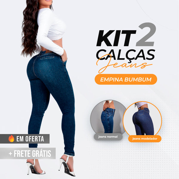 Kit 2 Calças Lipo Jeans Modeladoras - DIRETO DA FÁBRICA